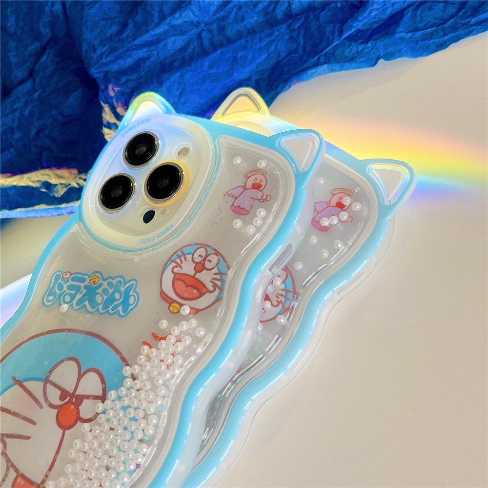 Ốp Điện Thoại TPU Silicon Mềm Họa Tiết Cát Chảy Hình Tai Mèo Cho iPhone 11 12 13 Pro Max 12Pro 13Pro X XS Max XR 7 8 Plus