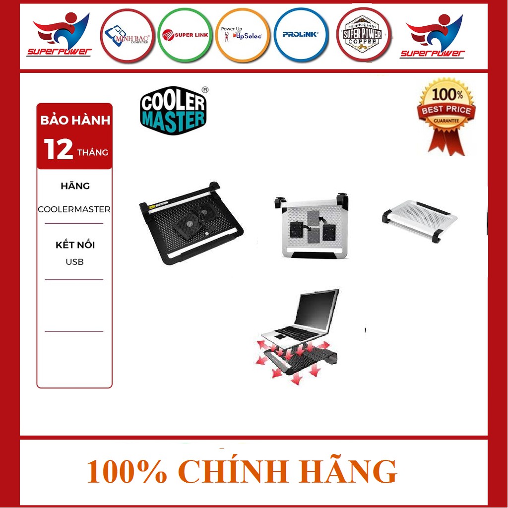 ĐẾ TẢN NHIỆT LAPTOP NOTEPAL COOLER MASTER U2 PLUS - HÀNG CHÍNH HÃNG