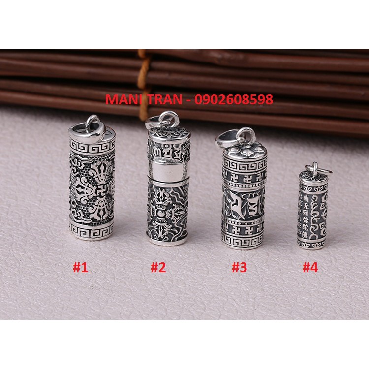 Mặt Dây chuyền Hộp Ga'u chuỳ kim cang - Mandala lục tự chân ngôn