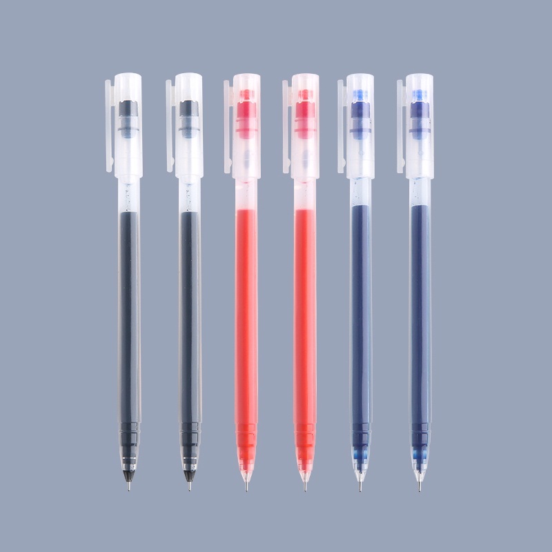 Bút bi gel dung tích lớn 0.5mm màu xanh dương/đỏ/đen cho học sinh