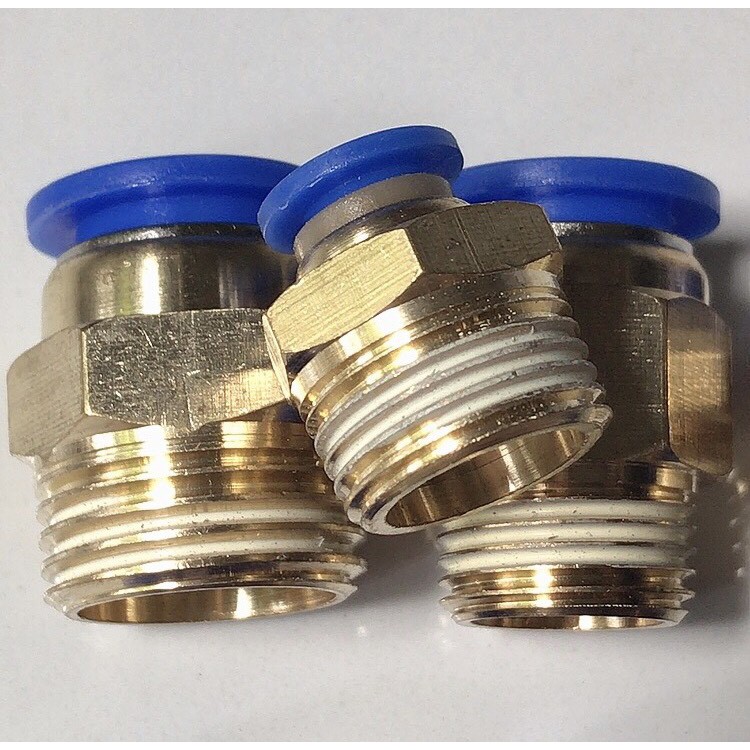 Đầu nối hơi phi 12 ren 9.6, 13, 17, 21 - PC 1201, PC 1202, PC 1203, PC 1204 (Combo 5 cái)