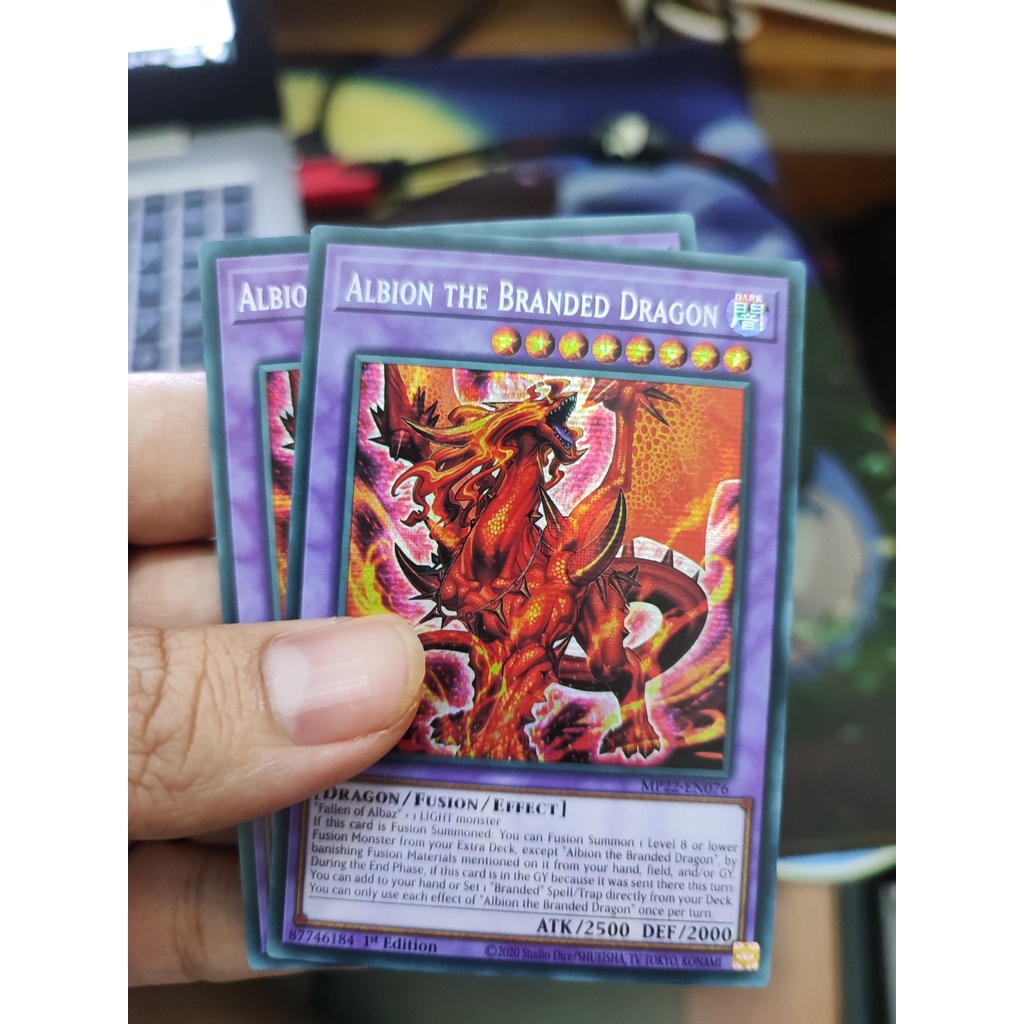 1 lá thẻ bài Albion the Branded Dragon - MP22-EN076 - Prismatic Secret Rare 1st Edition