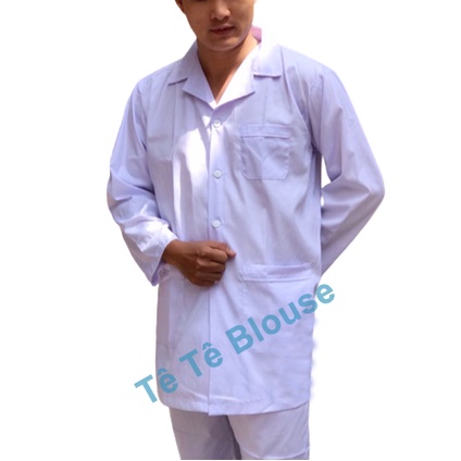 [Siêu Sale] Áo Blu Dài Tay, Dáng Ngắn Ngang Mông Nam - Nữ Cho Điều Dưỡng, Y tá ,Dược Sĩ, PTN, Vải Lon Nhật Và Thô Cotton