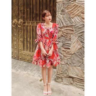 Đầm hoa babydoll tay nơ - ad22004