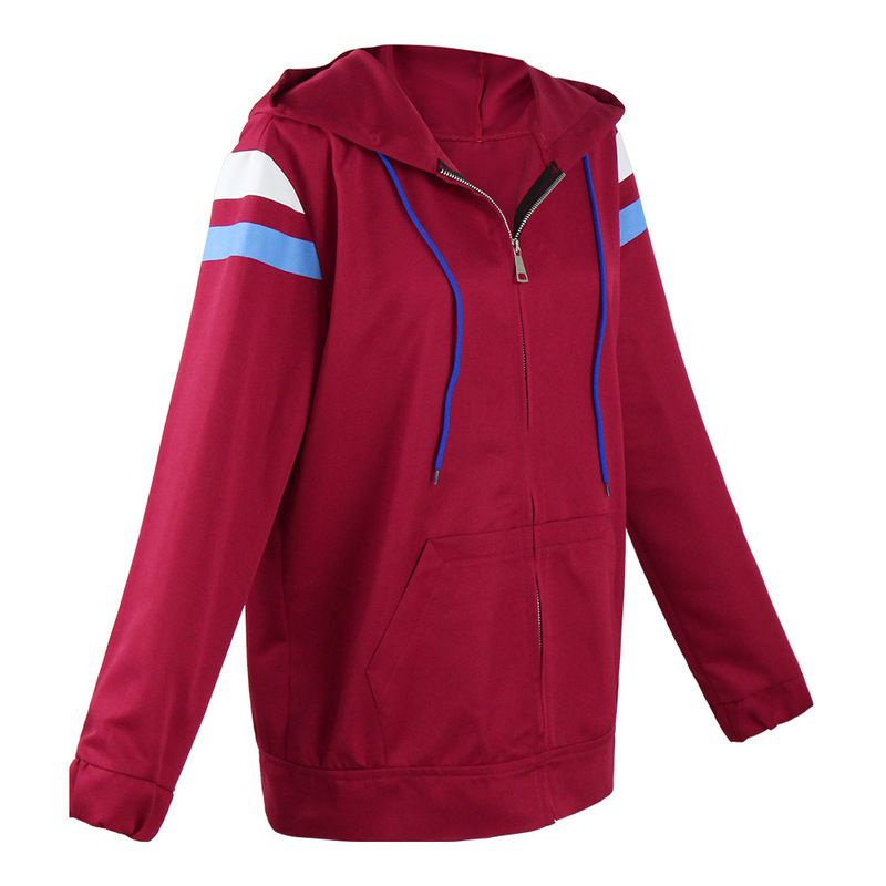 Wanda Vision-Scarlet Witch Hoodie Cosplay Costume Zip Up Jacket Coat Halloween Carnival Suit