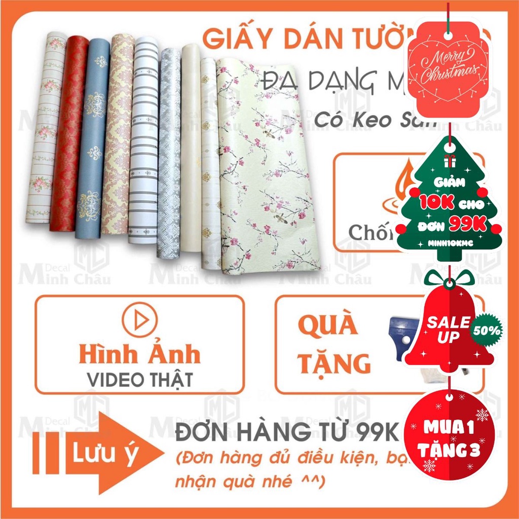 Giấy dán tường hoa văn in nổi sang trọng chống thấm nước, decal dán tường cao cấp dán phòng ngủ, phòng khách đẹp giá rẻ