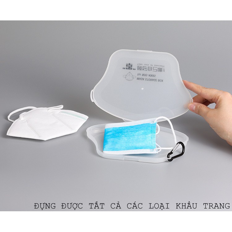 Hộp lưu trữ Khẩu trang Chống bụi, vi khuẩn. MUA HỘP TẶNG MÓC TREO