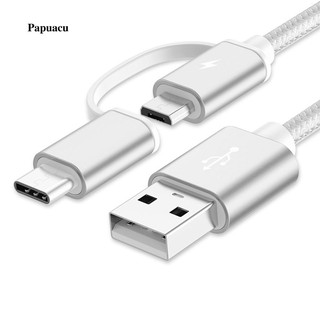 timikar.vn   2 in 1 Nylon Braided Micro USB Type C Charging Cable Data Syncfor Android