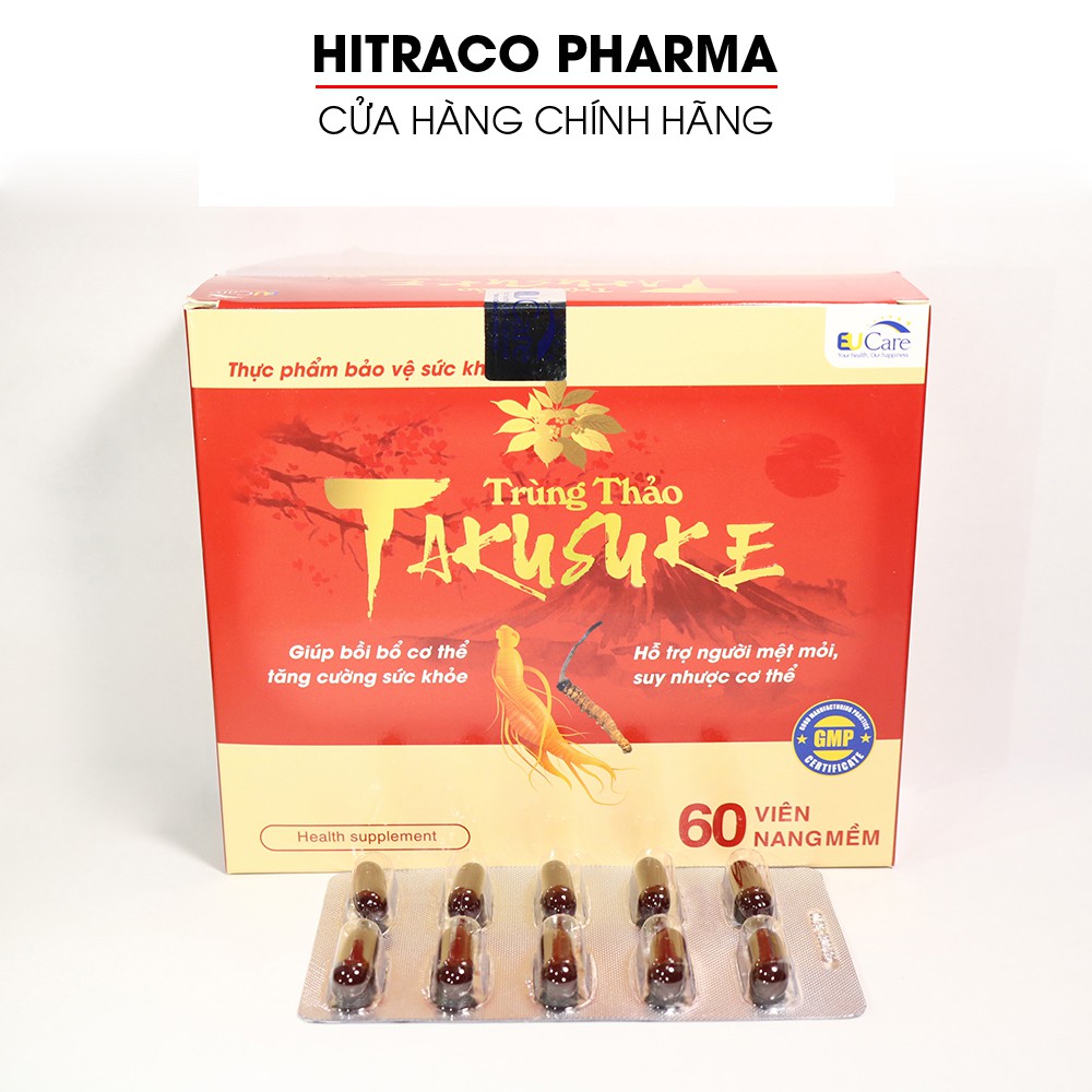 Viên uống Đông Trùng Hạ Thảo Takusuke bổ sung vitamin bồi bổ cơ thể - Hộp 60 viên [Trùng Thảo Takusuke]