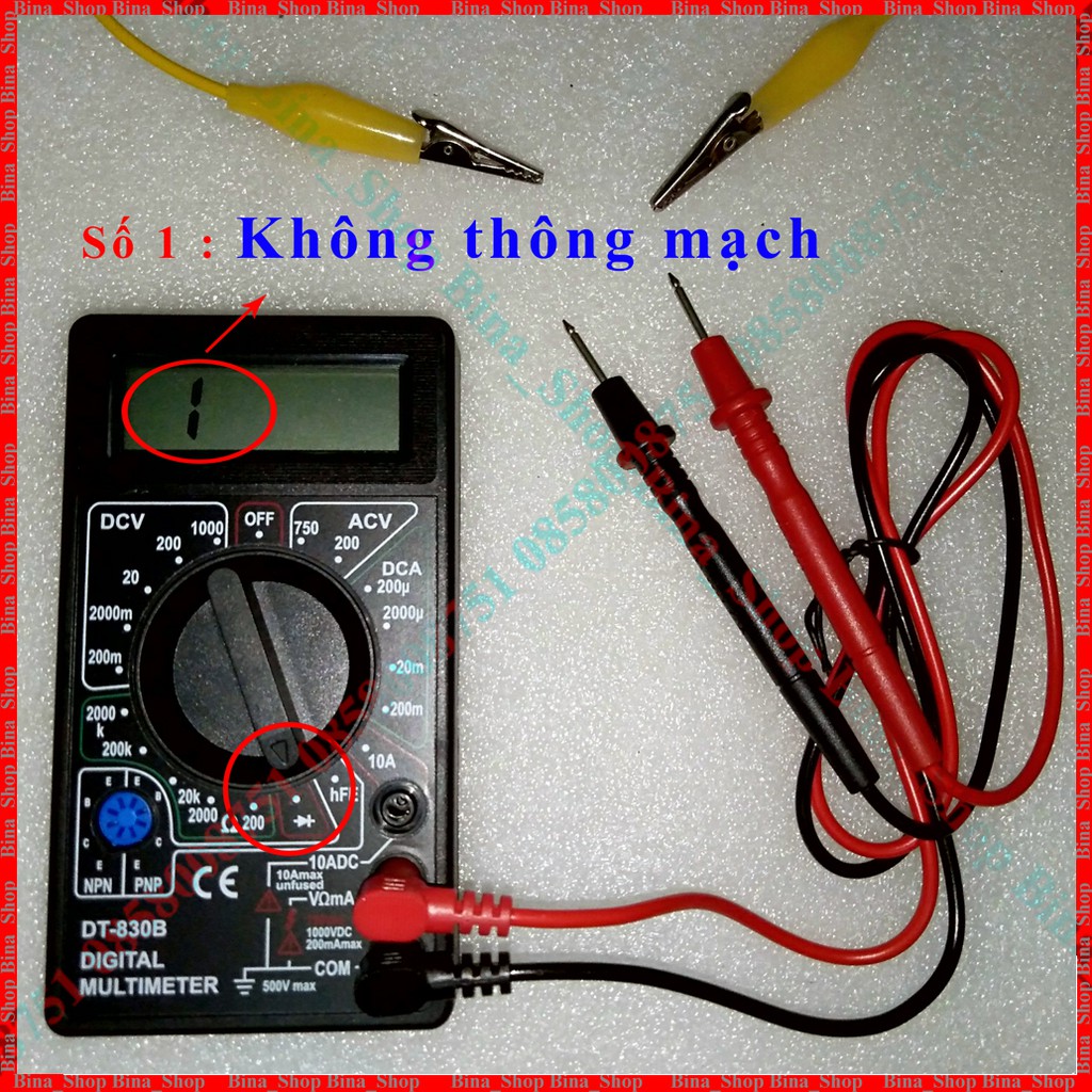 Đồng hồ vạn năng bỏ túi DT-830B kèm pin