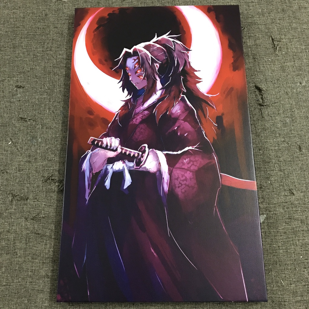 Tranh anime vải canvas khung treo tường decor 30X50CM trang trí nơi học tập One Piece Attack on Titan Kimetsu no Yaiba