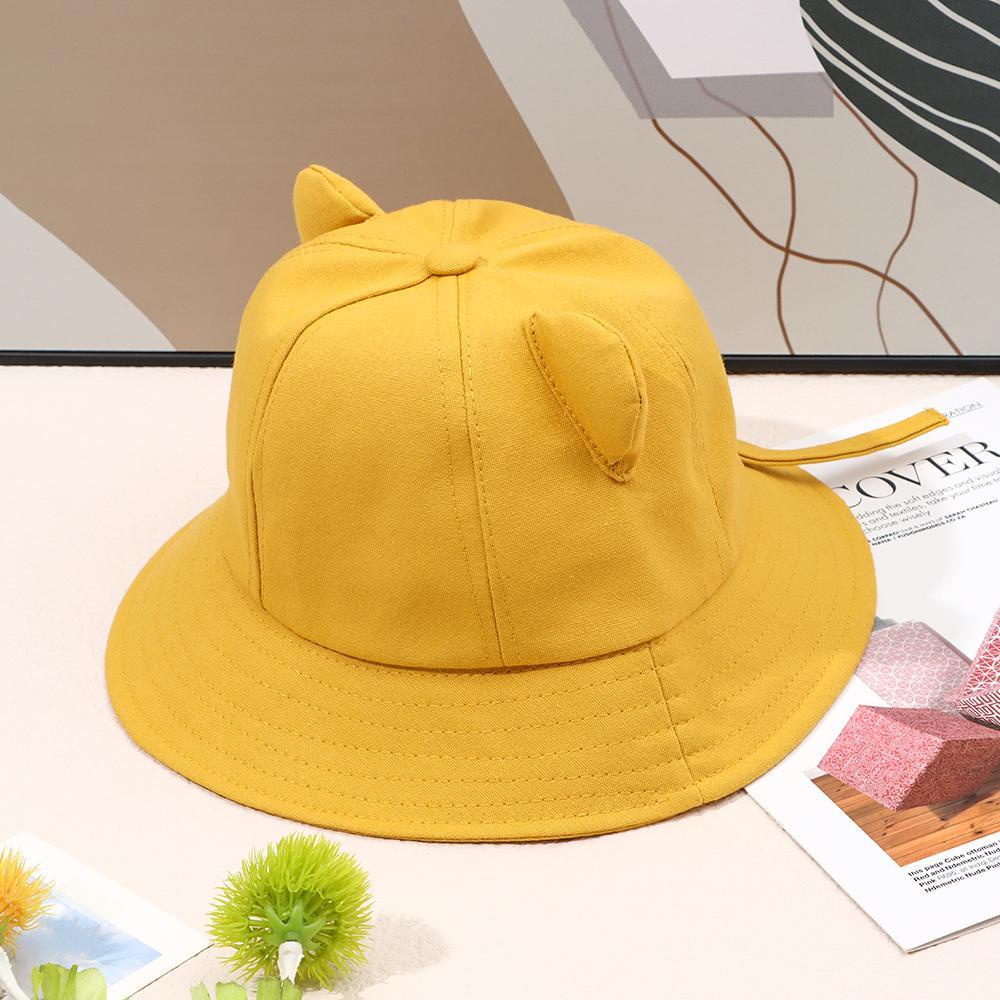 MIH Mũ Tai Mèo Chất Liệu Cotton Thoáng Khí Màu Trơn Dễ Thương