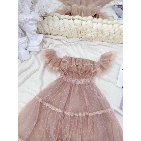 VÁY MAXI BẸT VAI BÈO DỰ TIỆC FULL SIZE S M L XL ( ẢNH VÀ VIDEO DO CHỦ SHOP TỰ CHỤP 1000% )