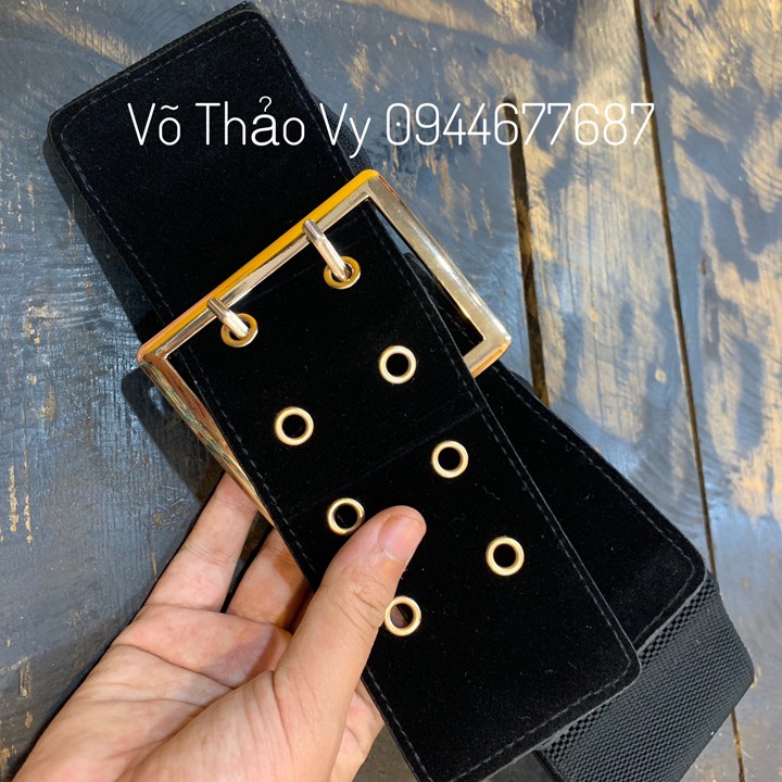 Đai váy nhung bản 7 cm, hàng 8 lỗ