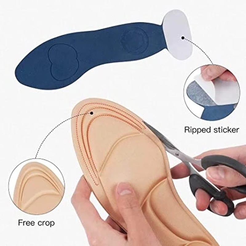1 cặp miếng lót giày 7D mềm vô hình chống trượt giảm đau và bảo vệ lưng 2 trong 1 cho nữ