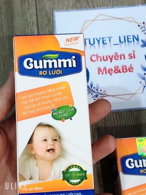 Dung dịch rơ lưỡi Gummi cho bé chai xịt dung tích 40ml
