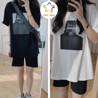 Bộ Đùi Nữ Thun Cộc Tay Xẻ Tà Áo Phông Form Rộng Quần Short Phong Cách Thể Thao Đi Dạo Mát Mẻ - VIETSTAR