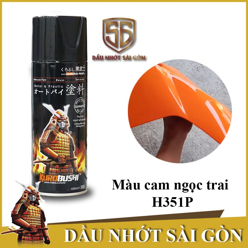 H351P _Chai sơn xịt sơn xe máy Samurai H351P** màu cam ngọc trai Honda Pearl Excited Orange