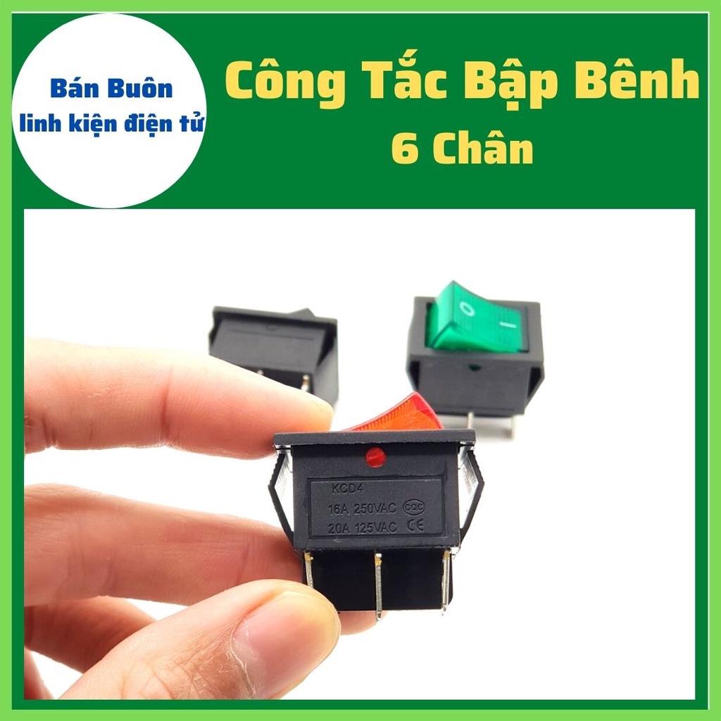 5 chiếc Công tắc bập bênh 6 chân,công tắc bập bênh 16a 250v, kcd4, công tắc 6 chân, công tắc on/off