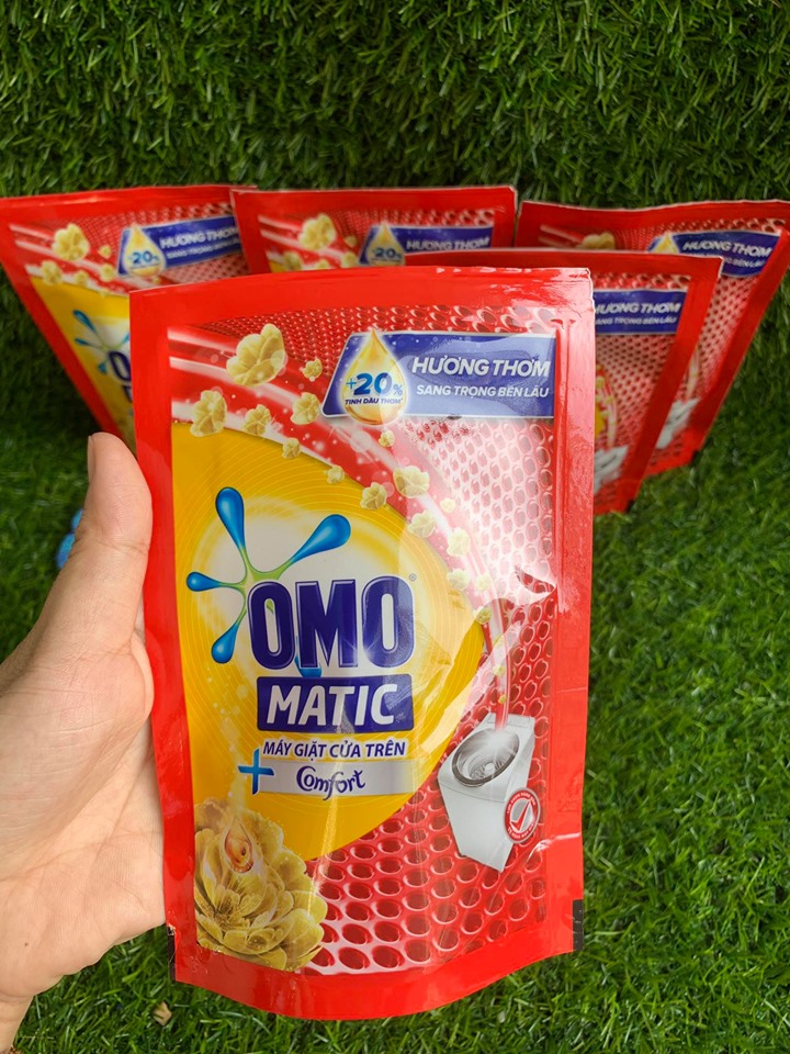 Combo 2Túi Nước Giặt OMO đậm đặc -Tinh Dầu Thơm- Túi 150g tiện dụng-dùng máy cửa trên