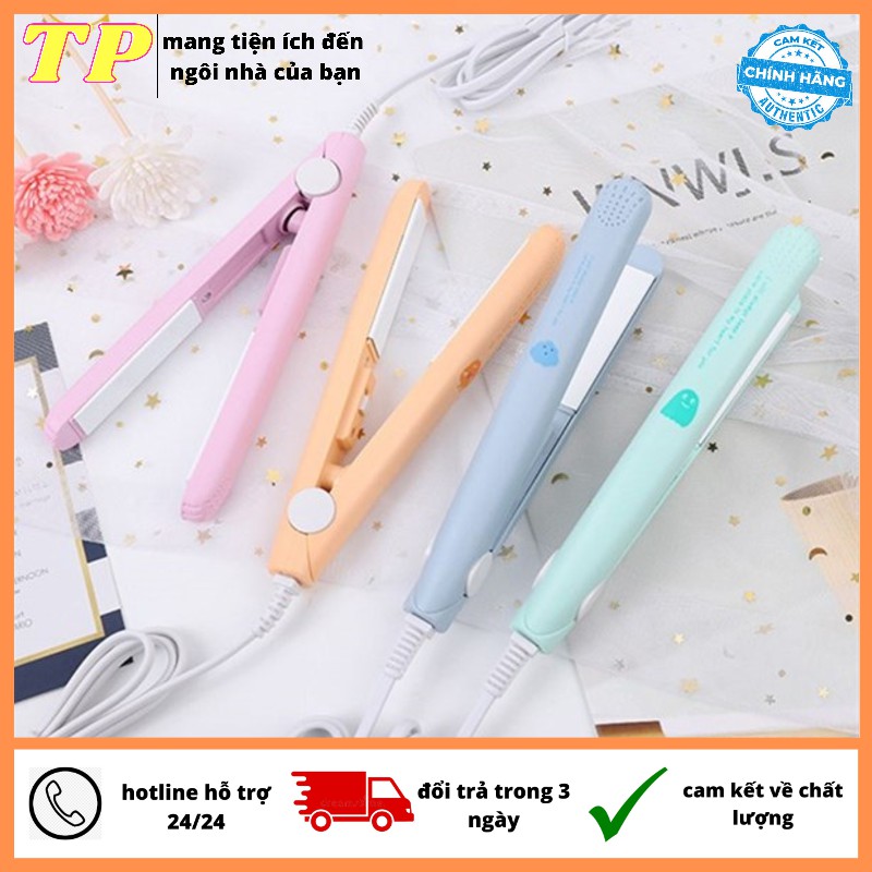 Máy ép tóc duỗi tóc mini, máy kẹp uốn dập tóc mini giúp duỗi uốn thẳng tóc 2 trong 1