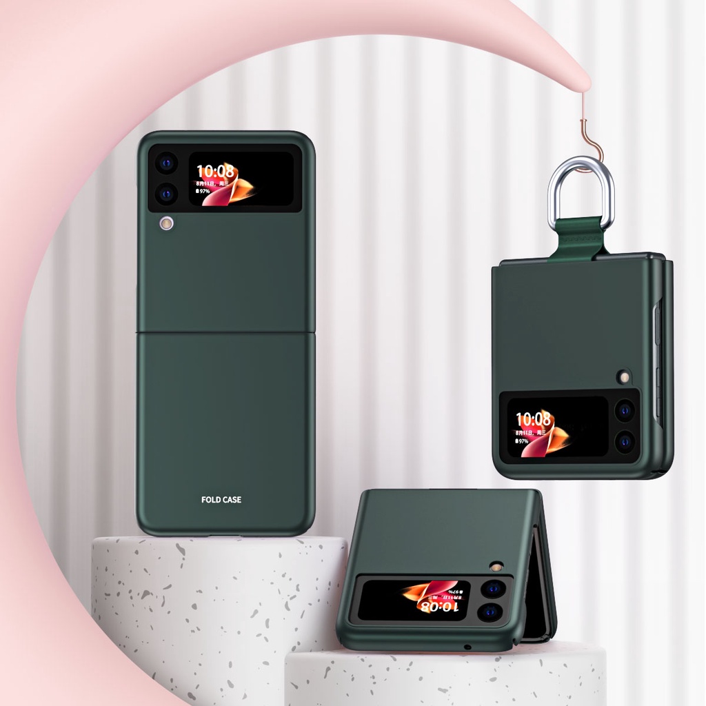 Samsung Galaxy Z Flip 3 5G Case Ultra-Thin Matte Hard PC Shockproof Coque ZFlip3 Case With Finger Ring Holder Cove