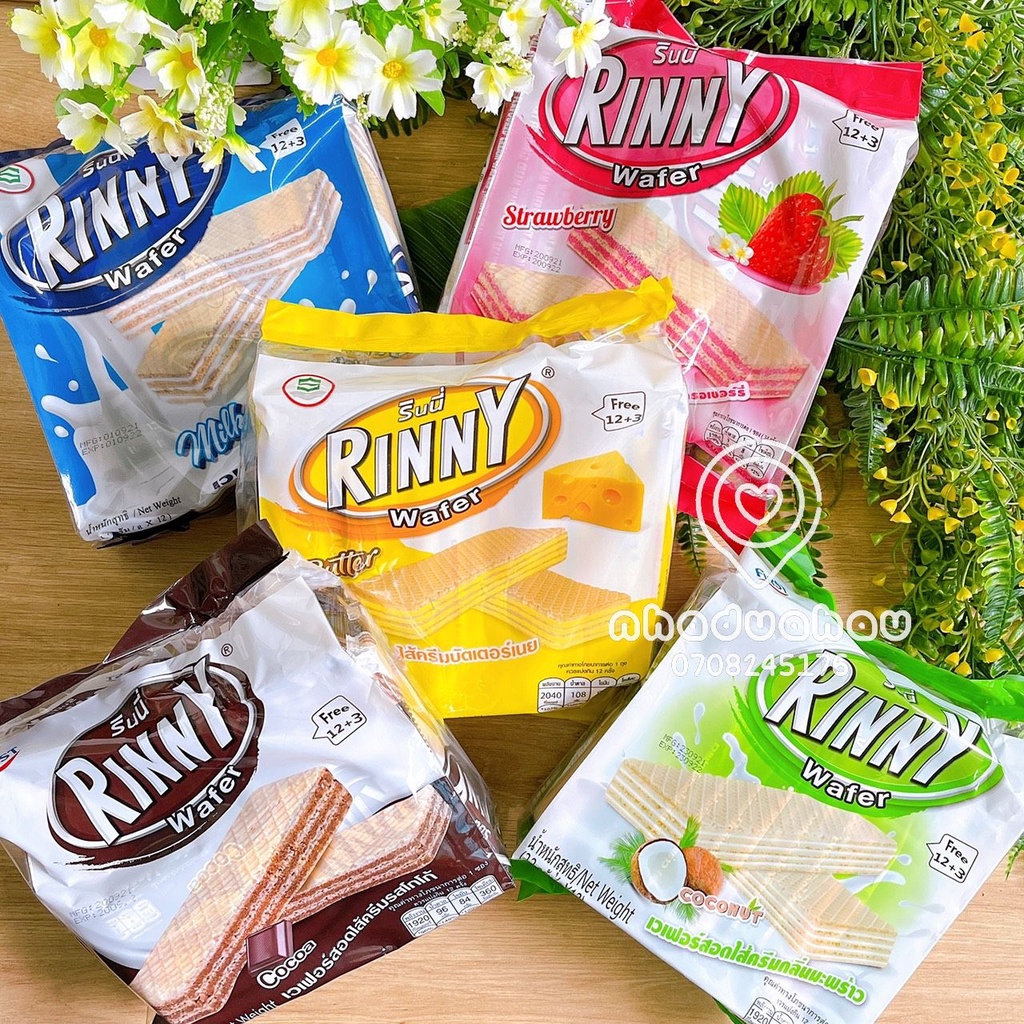 Một gói bánh xốp kẹp kem Rinny Thái Lan gói lớn 408gam