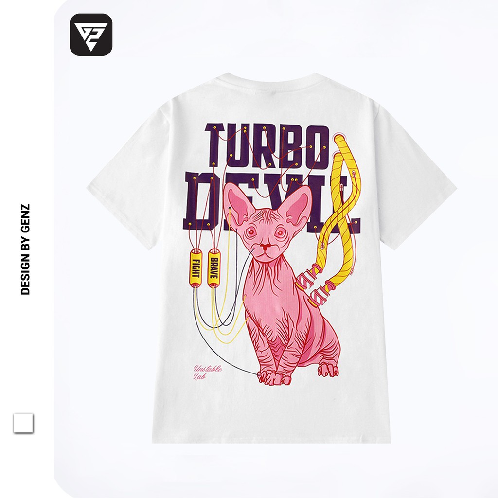 Áo thun tay lỡ GENZ dáng Unisex form rộng phong cách Ulzzang Turbo Devil - Z19