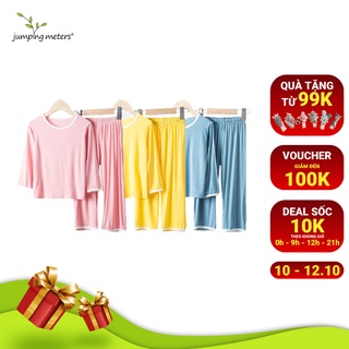 Bộ quần áo mặc nhà dài tay thun lạnh thu đông bé trai bé gái BN1 Jumping Meters cao cấp