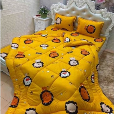 Bộ Chăn Phao 5 Món Ga Gối Poly loại 1 Chăn Bông Như Hình [Loại Bông Dày]