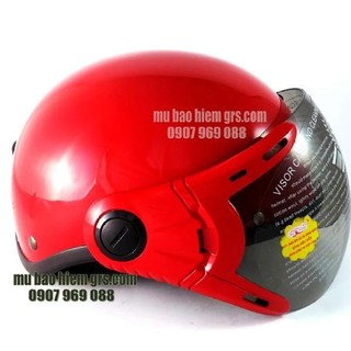 Mũ bảo hiểm GRS A33K đỏ bóng - Mũ nửa đầu chính hãng Đài Loan & Việt Nam SX