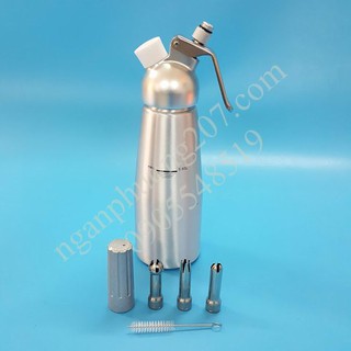 Bình xịt kem tươi Cream Whipper 500ML nhôm hợp kim nguyên khối, bộ vòi kim loại