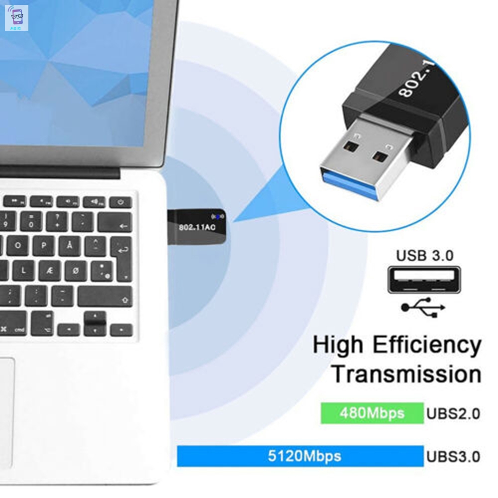 Usb Wifi mg Không Dây Ac1200 Mbps Usb 3.0 Cho Pc Laptop @ My