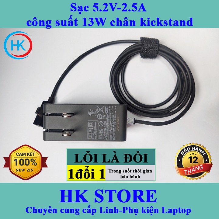 Sạc Microsoft Surface 5.2V-2.5A Công Suất 13W chân kickstand 1623 1624 1645 1706 1751