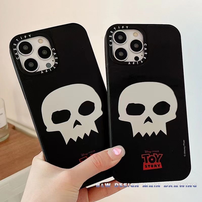 Ốp Điện Thoại Acrylic Chống Sốc Tráng Gương Hình Đầu Lâu Màu Bạc Dễ Thương Cho iPhone 13 12 11 Pro MAX X XS MAX XR 7Plus 8Plus