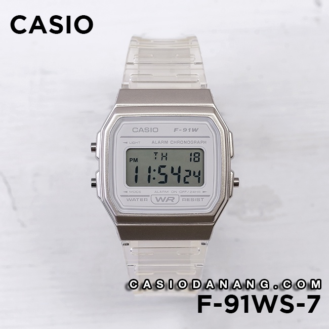 Đồng hồ unisex dây nhựa Casio chính hãng Anh Khuê F-91WS-7DF (35mm)