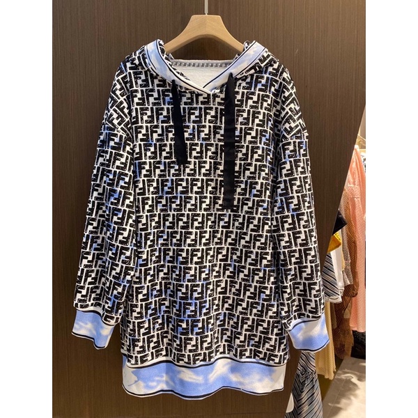 Áo nỉ hoodies form mẫu mới hoạ tiết chữ FF thương hiệu Fendi FD cao cấp