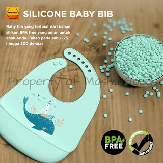 Image of Slabber Bayi Silikon/ Celemek Bayi Silikon/ Bib Bayi Silikon BPA Free