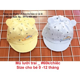 MŨ LƯỠI  TRAI CHO BÉ TỪ 0-24  THÁNG