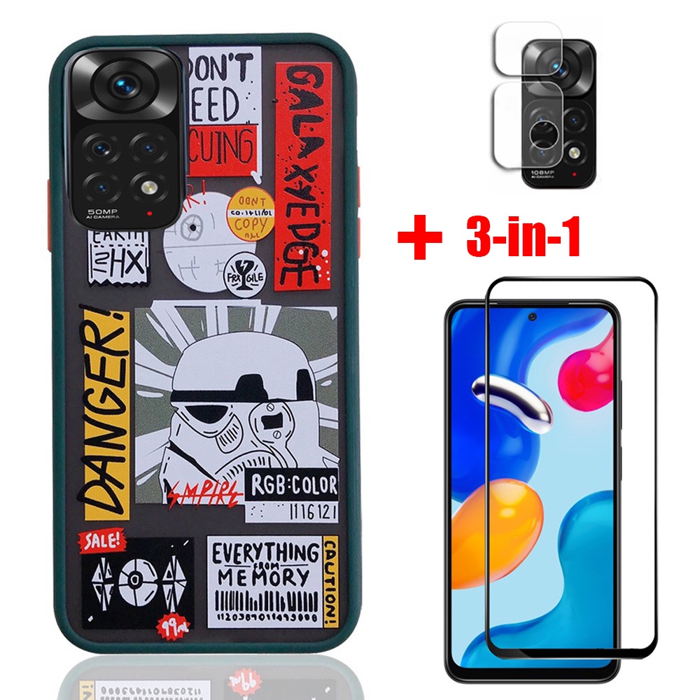 Ốp Điện Thoại Kính Cường Lực Nhám in Hình Star Wars 3 Trong 1 Cho Xiaomi Redmi Note 11S 11 Pro 5G