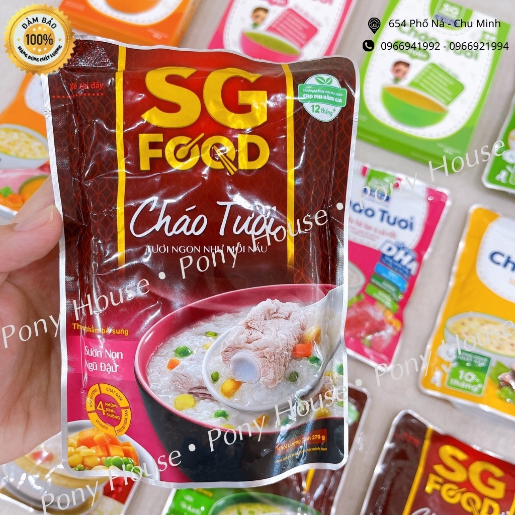 Cháo Tươi Sài Gòn Food An Toàn Đầy Đủ Dinh Dưỡng cho bé từ 6 Tháng- 10 tháng - Trên 1 Tuổi (160g-240g-270g) date 2022