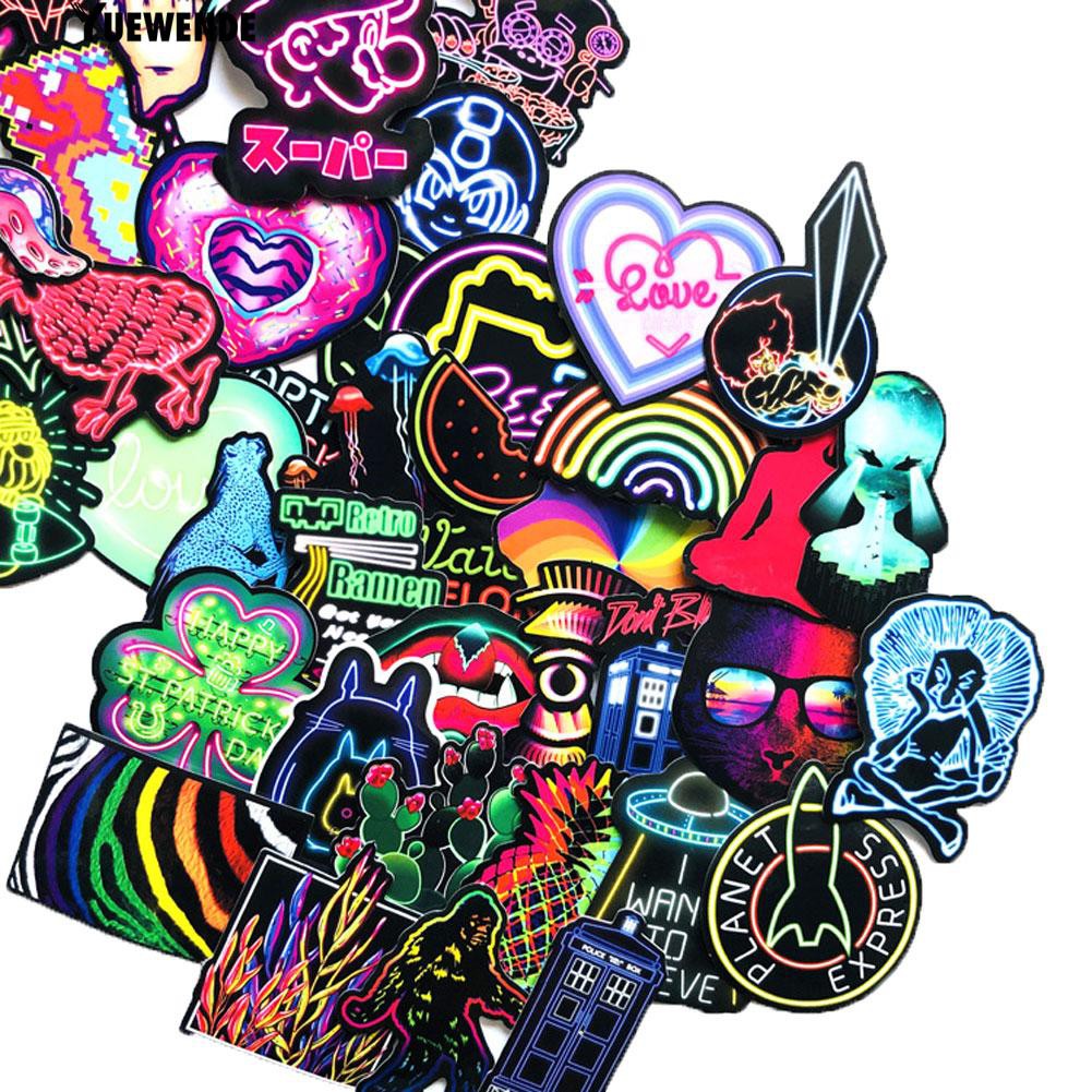 Bộ 60 sticker dán trang trí vali hình ván trượt