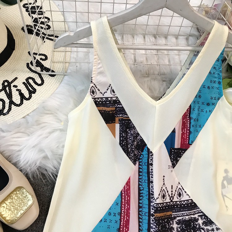 Jumpsuit đồ bay quần ống rộng họa thiết thổ cẩm bohemian, đi biển siêu xinh