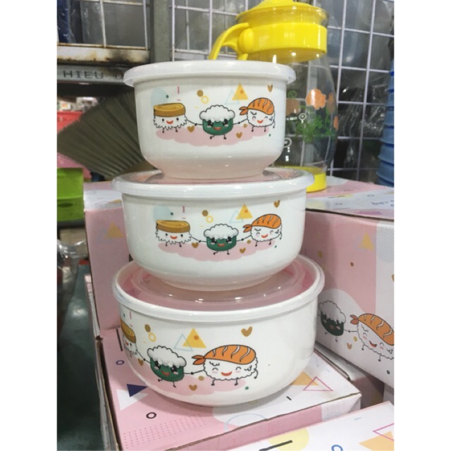 bộ 3 thố sứ