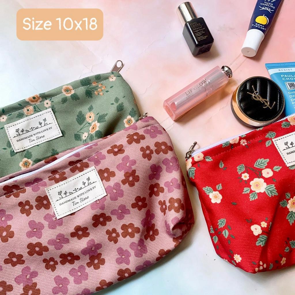 TÚI MỸ PHẨM, BÓP VẢI ĐA NĂNG HOA , TIỆN ÍCH ĐỒ CÁ NHÂN HANDMADE