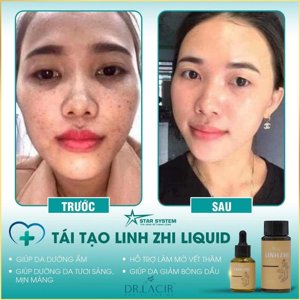 Tái Tạo Da Sâm Linh Zhi Loại bỏ mụn thâm, Da xỉn màu, Lỗ chân lông to, Sạm, Nám DR.LACIR 30 ml vs 110 ml LM36