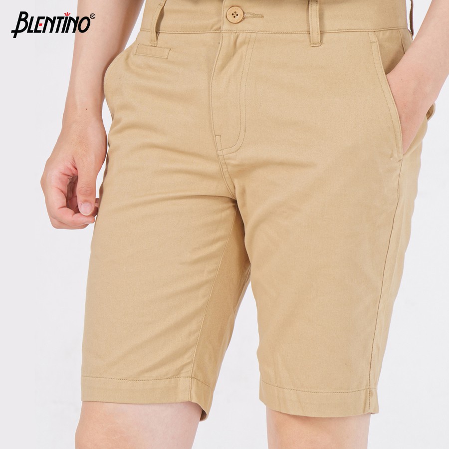 Quần Short kaki Nam Blentino BSB01 - Vải Cotton Trộn Sợi Co Giãn, Thấm Mồ Hôi Chống Nhăn