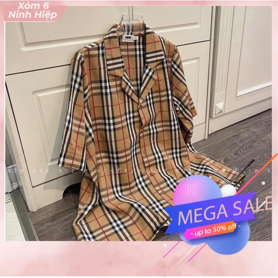 Áo Sơ Mi BBR Cộc Tay Dáng Chữ A - Áo Somi Kẻ Cộc Tay Dáng Dài | BigBuy360 - bigbuy360.vn