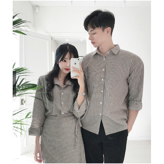 Đồ đôi đẹp, Đồ đôi váy nữ sơ mi nam Hàn Quốc Couple