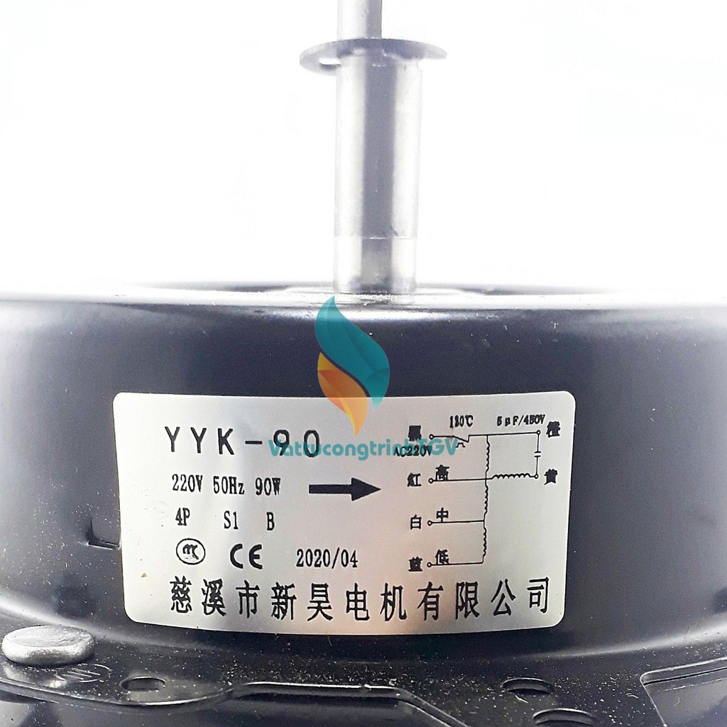 Motor vỏ đen 220V-90W ngược chiều thay thế cho quạt điều hòa hơi nước